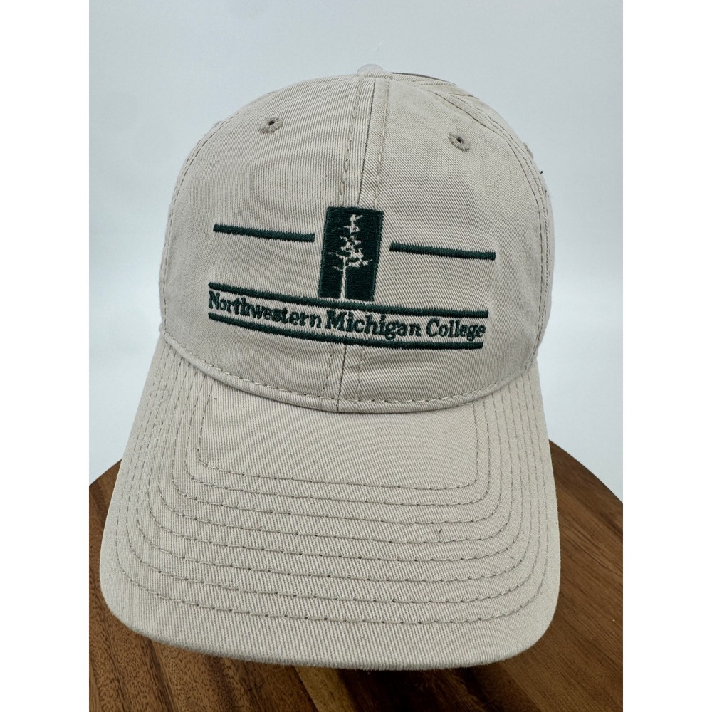 Northwestern Michigan College Hat Cap Tan New The Game Embroidered Logo